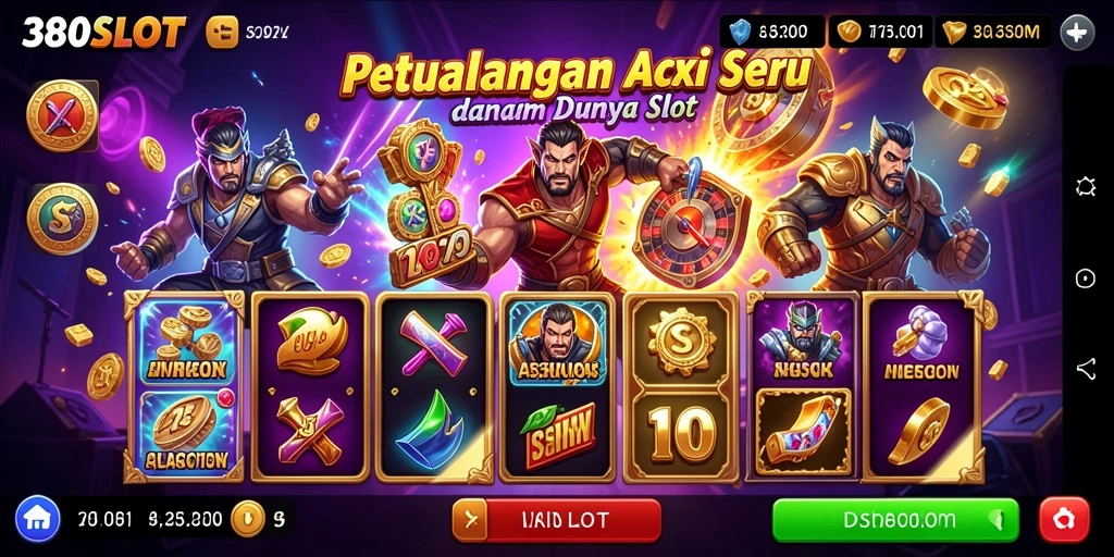Screenshot gameplay Action 380SLOT dengan grafis menawan dan karakter menarik.