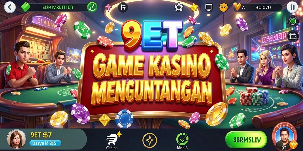 Tampilan gameplay 9ET dengan suasana Kasino yang mendebarkan.