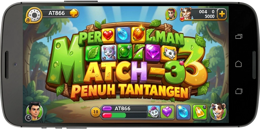 Tampilan menarik dari gameplay Match-3 AT866 yang mengasyikkan.