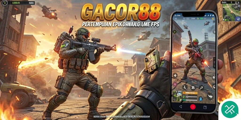 Tampilan gameplay GACOR88 yang mendebarkan dalam aksi FPS.