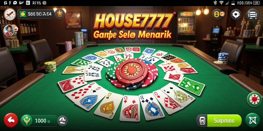 Screenshot game HOUSE777 menampilkan gameplay Gaple yang menegangkan.