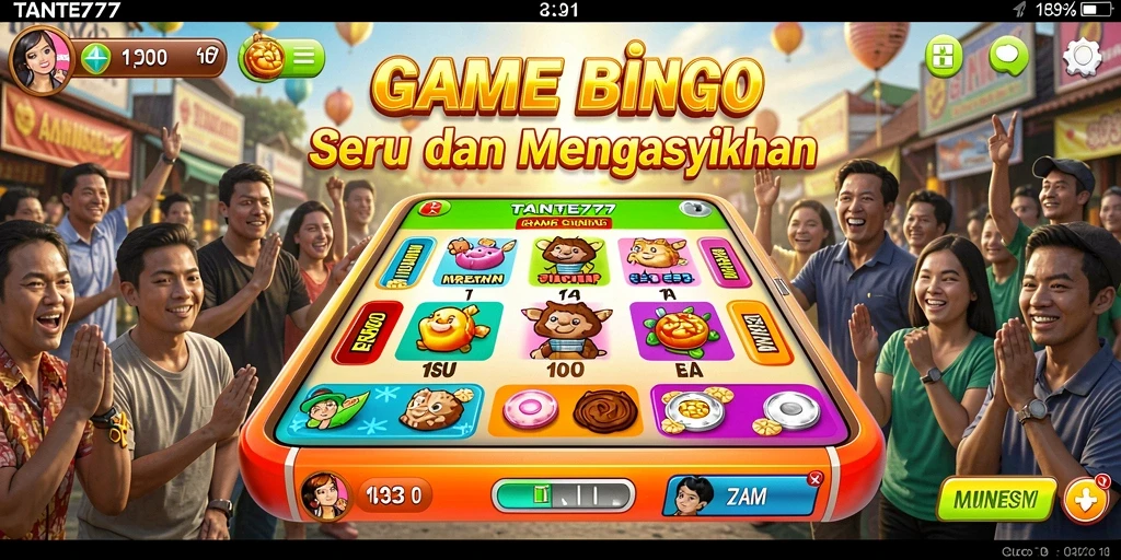 Tampilan gameplay TANTE777 yang seru dan penuh warna.